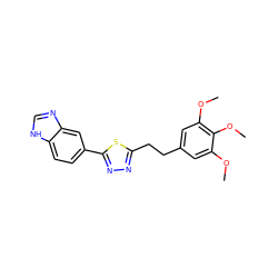 COc1cc(CCc2nnc(-c3ccc4[nH]cnc4c3)s2)cc(OC)c1OC ZINC000118806853