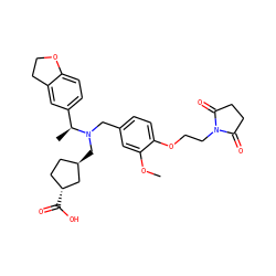 COc1cc(CN(C[C@@H]2CC[C@@H](C(=O)O)C2)[C@@H](C)c2ccc3c(c2)CCO3)ccc1OCCN1C(=O)CCC1=O ZINC000206142247