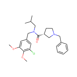 COc1cc(CN(CC(C)C)C(=O)[C@@H]2CCN(Cc3ccccc3)C2)cc(Cl)c1OC ZINC000114097223