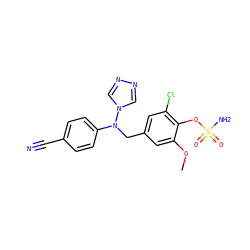 COc1cc(CN(c2ccc(C#N)cc2)n2cnnc2)cc(Cl)c1OS(N)(=O)=O ZINC000028701904