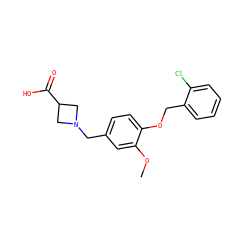 COc1cc(CN2CC(C(=O)O)C2)ccc1OCc1ccccc1Cl ZINC000144303065