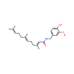 COc1cc(CNC(=O)/C=C(\C)CC/C=C(\C)CCC=C(C)C)ccc1O ZINC000013475554