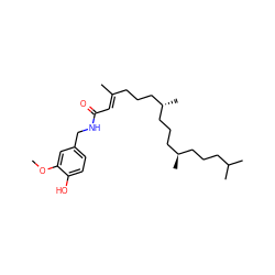 COc1cc(CNC(=O)/C=C(\C)CCC[C@H](C)CCC[C@H](C)CCCC(C)C)ccc1O ZINC000013475555