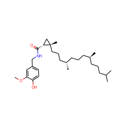 COc1cc(CNC(=O)[C@@H]2C[C@]2(C)CCC[C@@H](C)CCC[C@@H](C)CCCC(C)C)ccc1O ZINC000013475573