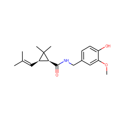 COc1cc(CNC(=O)[C@H]2[C@@H](C=C(C)C)C2(C)C)ccc1O ZINC000013475556