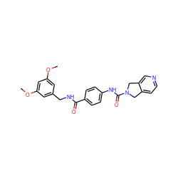 COc1cc(CNC(=O)c2ccc(NC(=O)N3Cc4ccncc4C3)cc2)cc(OC)c1 ZINC000166806130