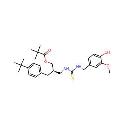 COc1cc(CNC(=S)NC[C@H](COC(=O)C(C)(C)C)Cc2ccc(C(C)(C)C)cc2)ccc1O ZINC000013523862