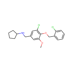 COc1cc(CNC2CCCC2)cc(Cl)c1OCc1ccccc1Cl ZINC000005027707