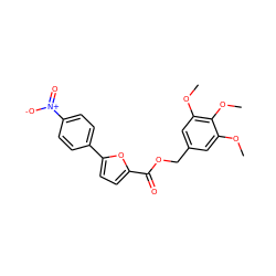 COc1cc(COC(=O)c2ccc(-c3ccc([N+](=O)[O-])cc3)o2)cc(OC)c1OC ZINC000084670459
