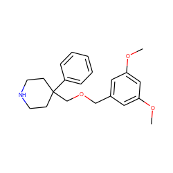 COc1cc(COCC2(c3ccccc3)CCNCC2)cc(OC)c1 ZINC000013781987