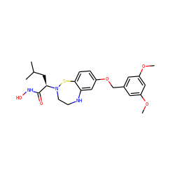 COc1cc(COc2ccc3c(c2)NCCN([C@H](CC(C)C)C(=O)NO)S3)cc(OC)c1 ZINC001772583402