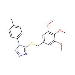 COc1cc(CSc2nnnn2-c2ccc(C)cc2)cc(OC)c1OC ZINC000000645804