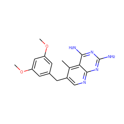 COc1cc(Cc2cnc3nc(N)nc(N)c3c2C)cc(OC)c1 ZINC000029253445