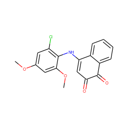 COc1cc(Cl)c(NC2=CC(=O)C(=O)c3ccccc32)c(OC)c1 ZINC000100561259