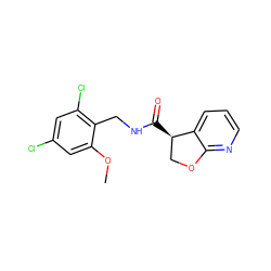 COc1cc(Cl)cc(Cl)c1CNC(=O)[C@@H]1COc2ncccc21 ZINC000205616040