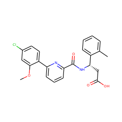 COc1cc(Cl)ccc1-c1cccc(C(=O)N[C@@H](CC(=O)O)c2ccccc2C)n1 ZINC000203886861