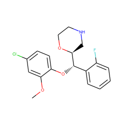 COc1cc(Cl)ccc1O[C@@H](c1ccccc1F)[C@@H]1CNCCO1 ZINC000029050083