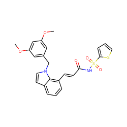 COc1cc(Cn2ccc3cccc(/C=C/C(=O)NS(=O)(=O)c4cccs4)c32)cc(OC)c1 ZINC000045254150