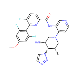 COc1cc(F)c(-c2nc(C(=O)Nc3cnccc3N3C[C@H](C)[C@H](n4ccnn4)[C@H](N)C3)ccc2F)c(F)c1 ZINC000261146279