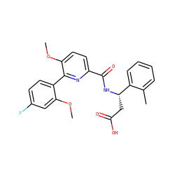 COc1cc(F)ccc1-c1nc(C(=O)N[C@@H](CC(=O)O)c2ccccc2C)ccc1OC ZINC000203331699