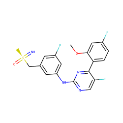 COc1cc(F)ccc1-c1nc(Nc2cc(F)cc(C[S@@](C)(=N)=O)c2)ncc1F ZINC000206895349