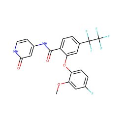 COc1cc(F)ccc1Oc1cc(C(F)(F)C(F)(F)F)ccc1C(=O)Nc1cc[nH]c(=O)c1 ZINC000143207300