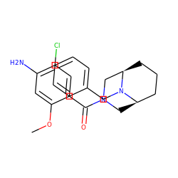 COc1cc(N)c(Cl)cc1C(=O)N1C[C@@H]2CCC[C@H](C1)N2Cc1ccccc1 ZINC000027203483