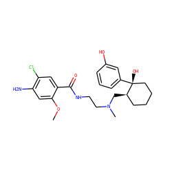 COc1cc(N)c(Cl)cc1C(=O)NCCN(C)C[C@@H]1CCCC[C@@]1(O)c1cccc(O)c1 ZINC000045287284