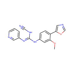 COc1cc(N/C(=N/c2cccnc2)NC#N)ccc1-c1cnco1 ZINC000013818899