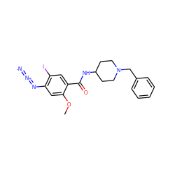 COc1cc(N=[N+]=[N-])c(I)cc1C(=O)NC1CCN(Cc2ccccc2)CC1 ZINC000029481772