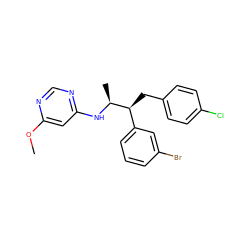 COc1cc(N[C@@H](C)[C@@H](Cc2ccc(Cl)cc2)c2cccc(Br)c2)ncn1 ZINC000043071979