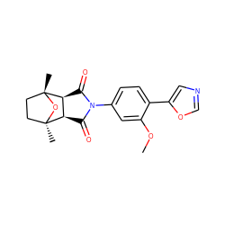 COc1cc(N2C(=O)[C@H]3[C@@H](C2=O)[C@@]2(C)CC[C@@]3(C)O2)ccc1-c1cnco1 ZINC000101447154