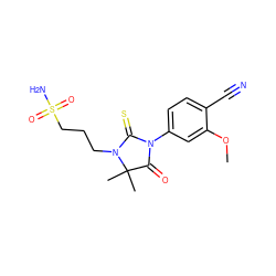 COc1cc(N2C(=O)C(C)(C)N(CCCS(N)(=O)=O)C2=S)ccc1C#N ZINC000035943072