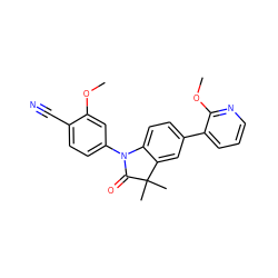 COc1cc(N2C(=O)C(C)(C)c3cc(-c4cccnc4OC)ccc32)ccc1C#N ZINC000084617400