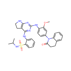 COc1cc(N2C(=O)CCc3ccccc32)ccc1Nc1nc2c(c(Nc3ccccc3S(=O)(=O)NC(C)C)n1)CCN2 ZINC000221664483