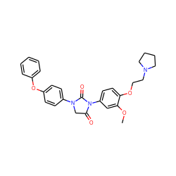 COc1cc(N2C(=O)CN(c3ccc(Oc4ccccc4)cc3)C2=O)ccc1OCCN1CCCC1 ZINC000028899195