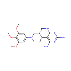 COc1cc(N2CC[C@H]3c4c(N)nc(N)nc4NC[C@H]3C2)cc(OC)c1OC ZINC000013762712