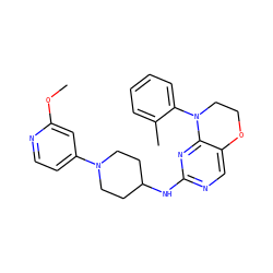 COc1cc(N2CCC(Nc3ncc4c(n3)N(c3ccccc3C)CCO4)CC2)ccn1 ZINC000473137664