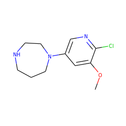 COc1cc(N2CCCNCC2)cnc1Cl ZINC000000007593