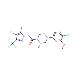 COc1cc(N2CCN(C(=O)Cn3nc(C(F)(F)F)c(Cl)c3C)[C@@H](C)C2)ccc1Cl ZINC000095584769