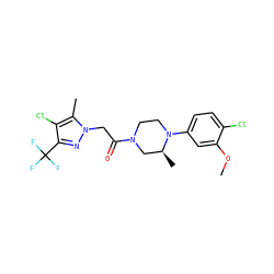 COc1cc(N2CCN(C(=O)Cn3nc(C(F)(F)F)c(Cl)c3C)C[C@@H]2C)ccc1Cl ZINC000095581203