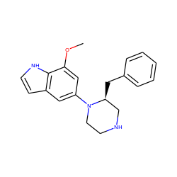 COc1cc(N2CCNC[C@@H]2Cc2ccccc2)cc2cc[nH]c12 ZINC000053295133