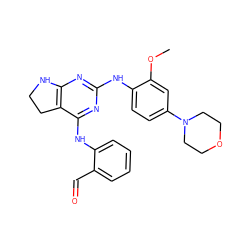 COc1cc(N2CCOCC2)ccc1Nc1nc2c(c(Nc3ccccc3C=O)n1)CCN2 ZINC000200870173