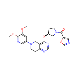 COc1cc(N2CCc3ncnc(O[C@H]4CCN(C(=O)c5cnco5)C4)c3C2)cnc1OC ZINC000113749644