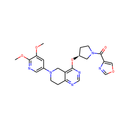 COc1cc(N2CCc3ncnc(O[C@H]4CCN(C(=O)c5cocn5)C4)c3C2)cnc1OC ZINC000113749382