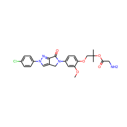 COc1cc(N2Cc3cn(-c4ccc(Cl)cc4)nc3C2=O)ccc1OCC(C)(C)OC(=O)CN ZINC000118220427