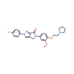 COc1cc(N2Cc3cn(-c4ccc(Cl)cc4)nc3C2=O)ccc1OCCN1CCCC1 ZINC000068204962