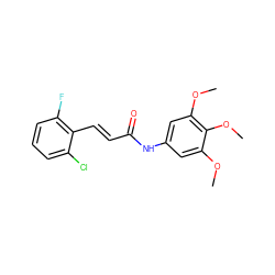 COc1cc(NC(=O)/C=C/c2c(F)cccc2Cl)cc(OC)c1OC ZINC000017335667