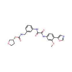 COc1cc(NC(=O)C(=O)Nc2cccc(CNC(=O)O[C@@H]3CCOC3)c2)ccc1-c1cnco1 ZINC000028760522