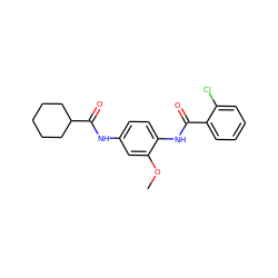 COc1cc(NC(=O)C2CCCCC2)ccc1NC(=O)c1ccccc1Cl ZINC000066076276